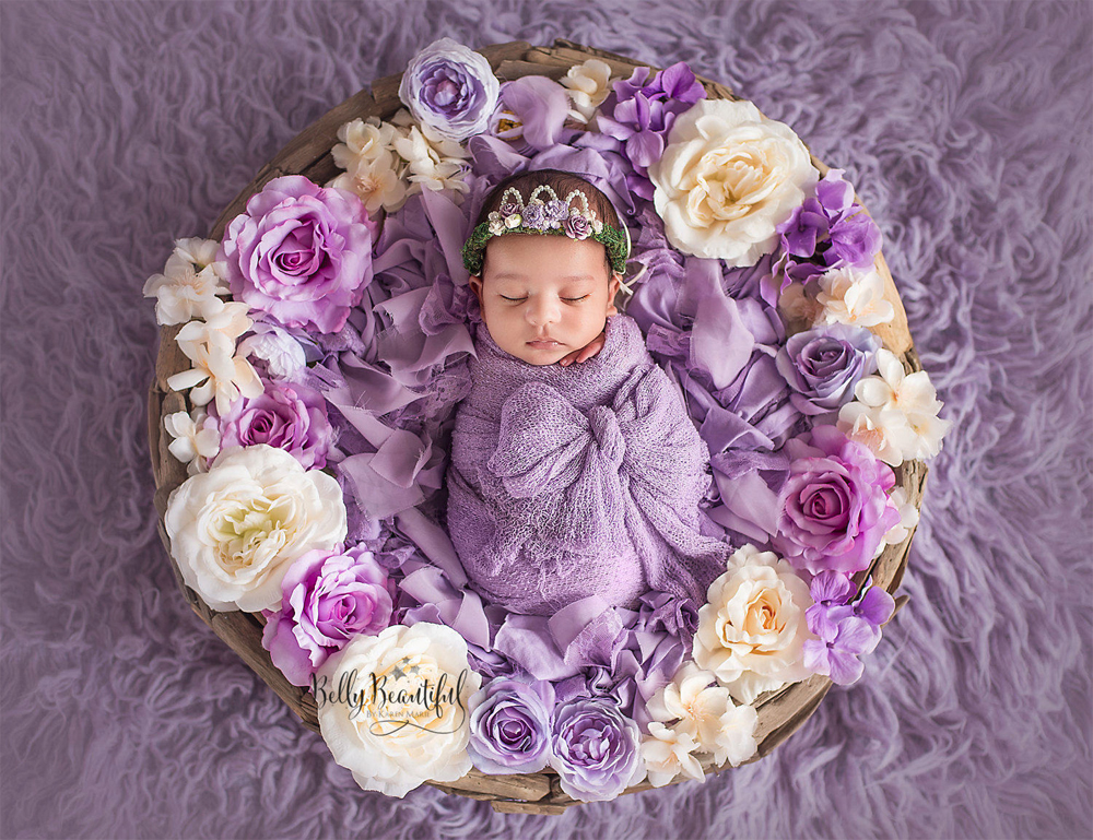 おしゃれNewbornフォトの必需品!ライラックカラーのバスケットスタッファー