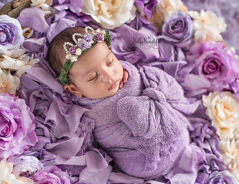 おしゃれNewbornフォトの必需品!ライラックカラーのバスケットスタッファー