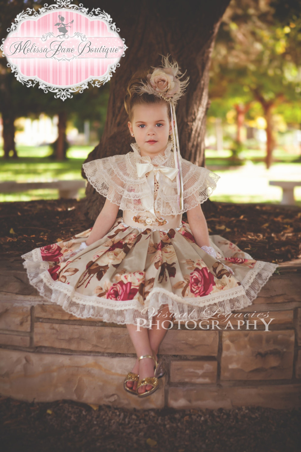 秋の花のプリンセスドレス「Autumn Flowers Girls Princess Dress」1歳から6歳
