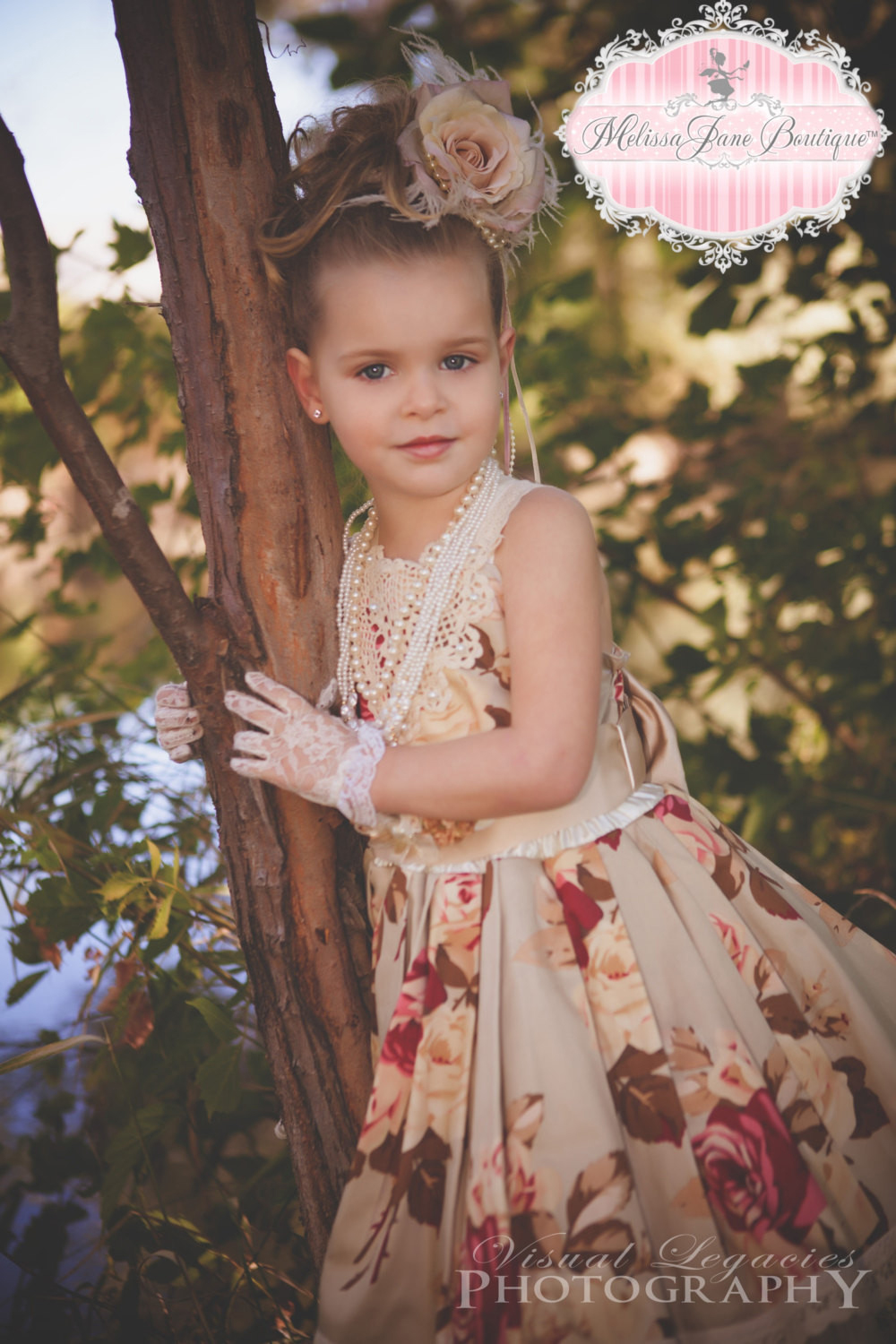 秋の花のプリンセスドレス「Autumn Flowers Girls Princess Dress」1歳から6歳