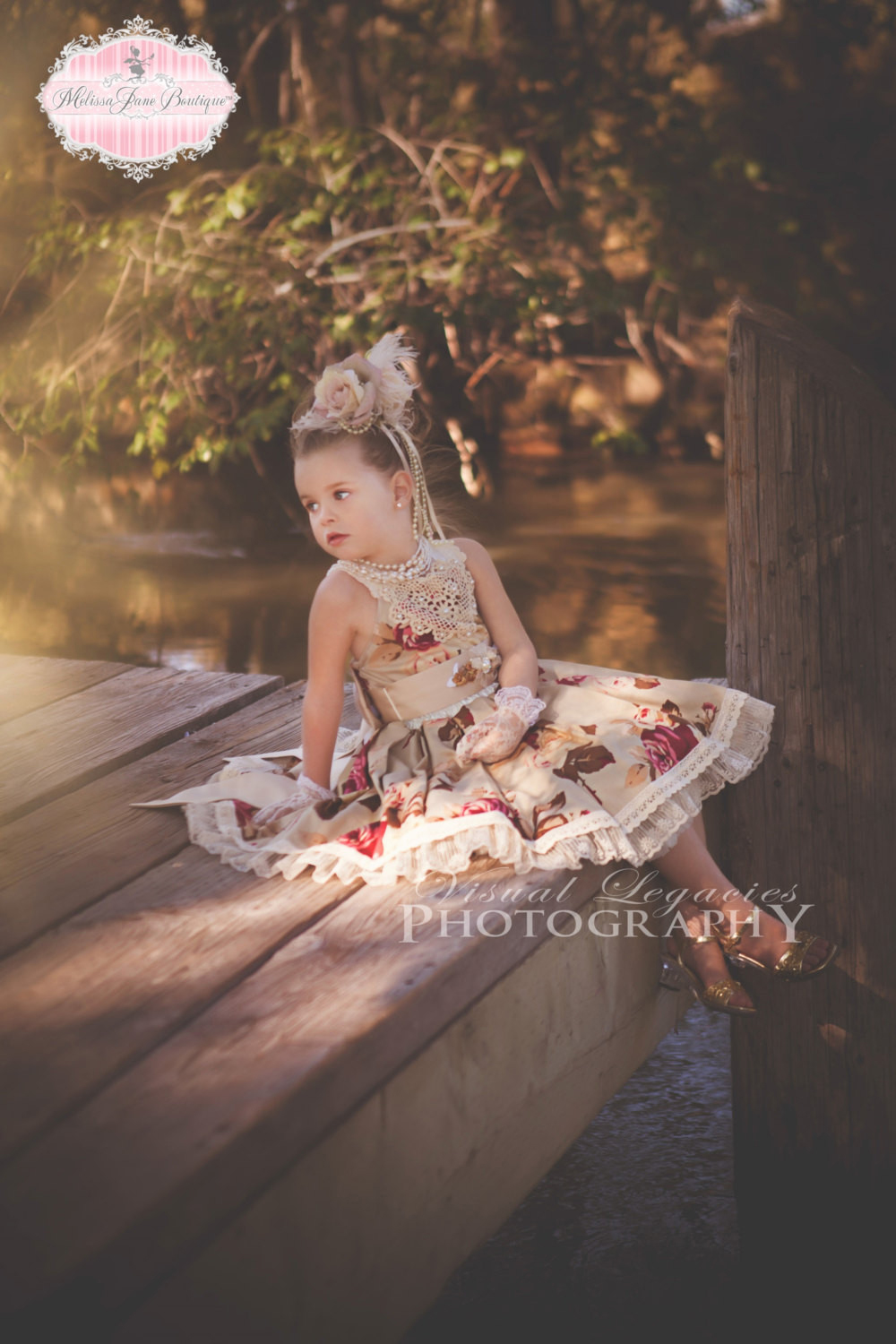 秋の花のプリンセスドレス「Autumn Flowers Girls Princess Dress」1歳から6歳