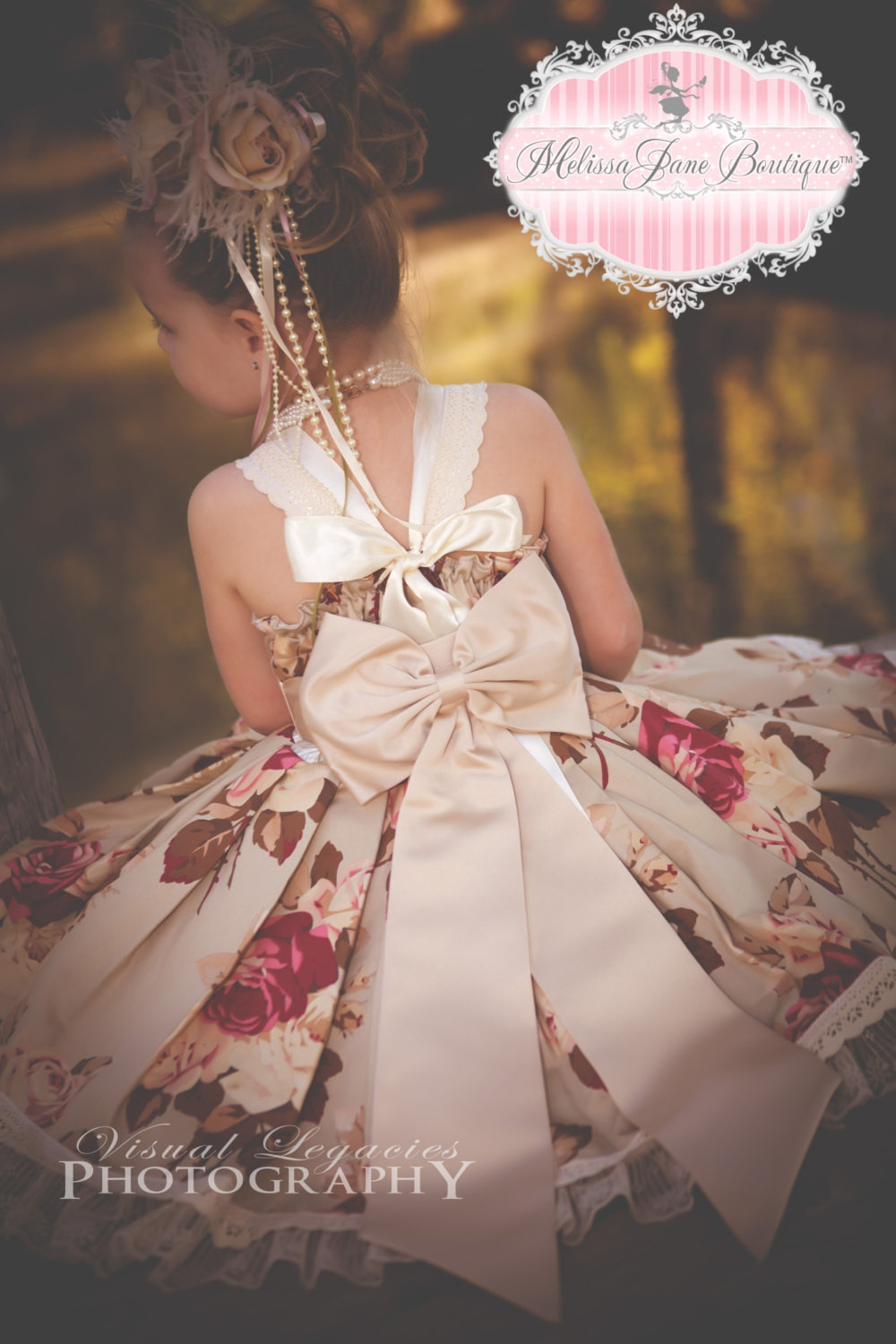 秋の花のプリンセスドレス「Autumn Flowers Girls Princess Dress」1歳から6歳