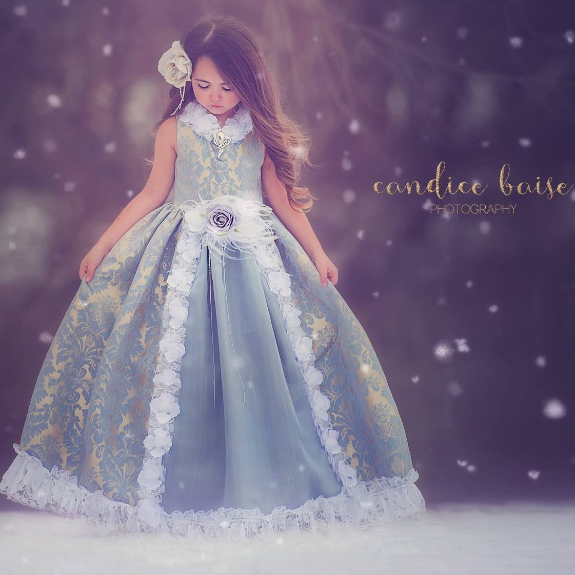 雪の女王風ドレス「Frozen In time Girls Dress」2歳から10歳