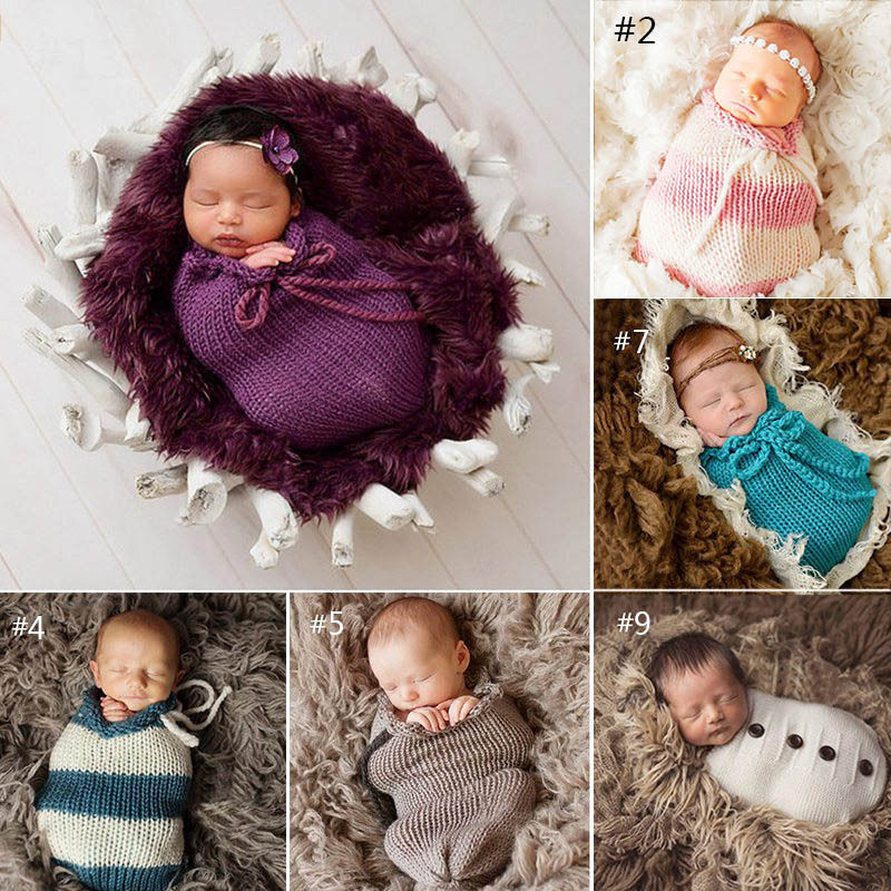 小さなプレゼント!?Newbornフォト かぎ針編みのスリーピングバッグ