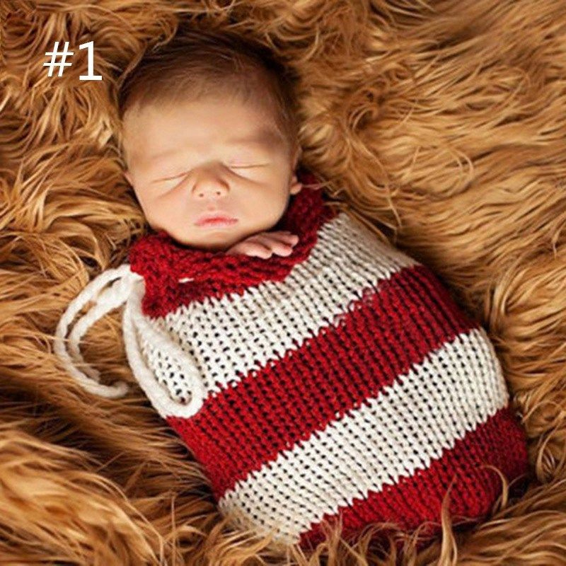 小さなプレゼント!?Newbornフォト かぎ針編みのスリーピングバッグ