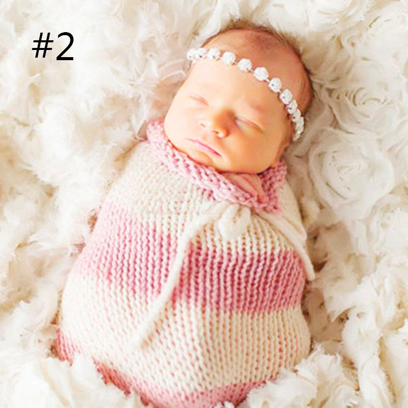 小さなプレゼント!?Newbornフォト かぎ針編みのスリーピングバッグ