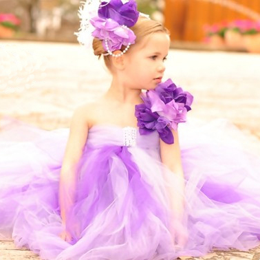 深紫の豪華なラベンダードレス「Lavish Lavender Deep Purple Dress」0歳から6歳