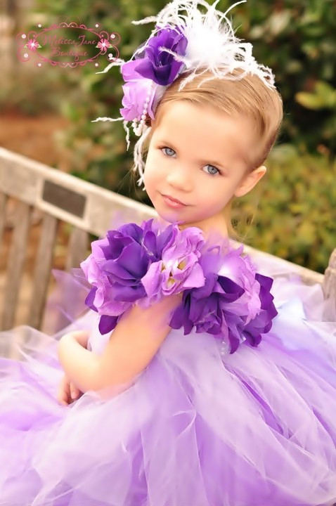 深紫の豪華なラベンダードレス「Lavish Lavender Deep Purple Dress」0歳から6歳