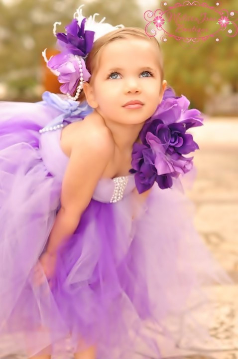 深紫の豪華なラベンダードレス「Lavish Lavender Deep Purple Dress」0歳から6歳