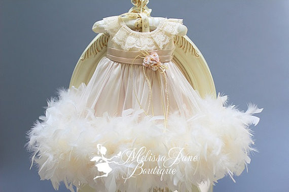 0才1才2才 かわいい衣装 ベビーフェザードレス 「Cute Baby Feather Dress」