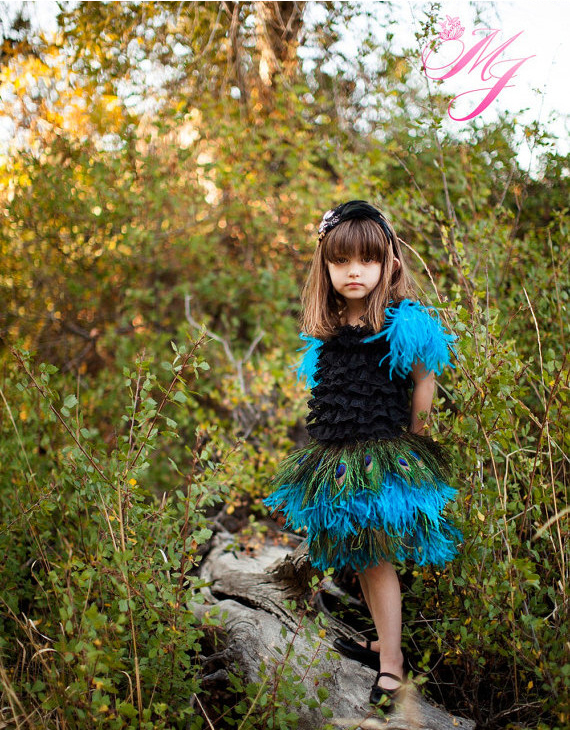 孔雀の情熱「Peacock Passion Girls Dress」1歳から6歳