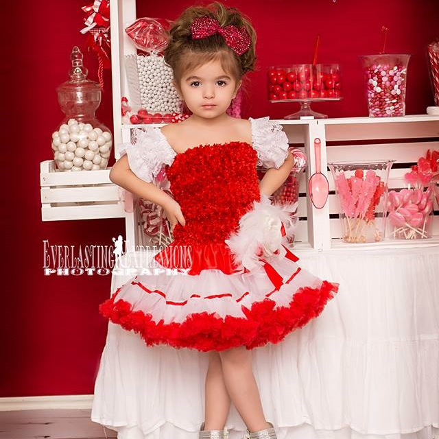 赤い夢の輝き~ペチコートドレス「Red Dazzle Dreams Pettiskirt Dress」1歳から4歳