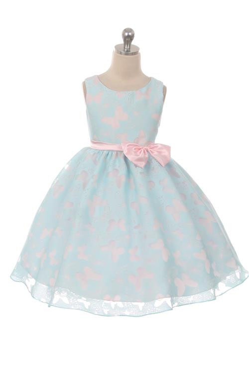 シンプルな蝶のオーガンジードレス「Simple Butterfly Organza Dress」2歳から12歳