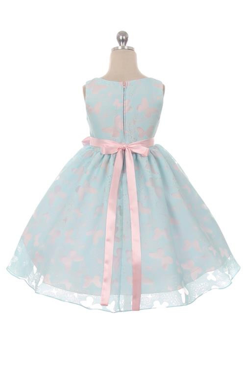 シンプルな蝶のオーガンジードレス「Simple Butterfly Organza Dress」2歳から12歳
