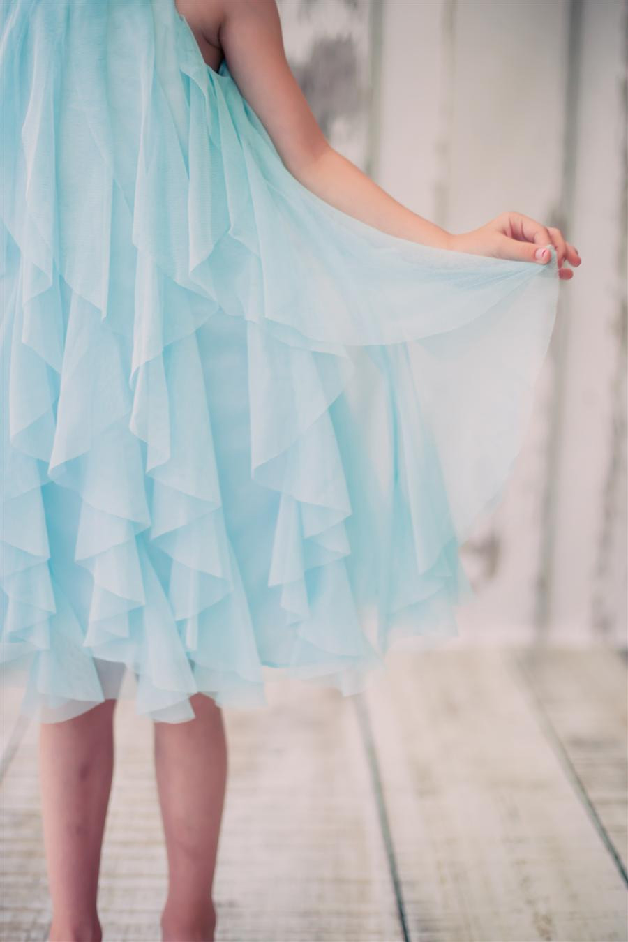 シンプルコレクション~女の子のメッシュフリルドレス「Simple Collection Girl Mesh Ruffle Dress」2歳から12歳