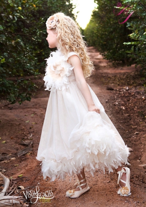 女の子の甘い喜び~フェザードレス「Sweet Delight Girls Feather Dress」2歳から14歳