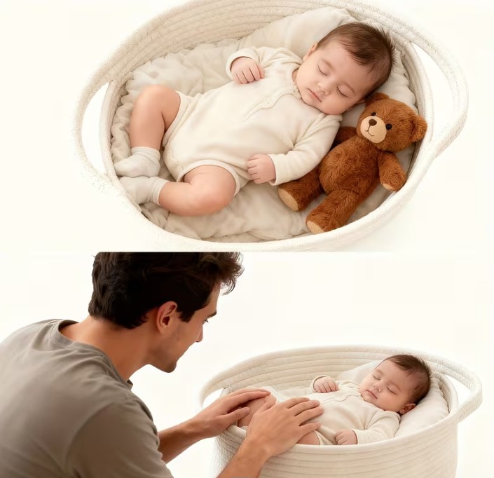 撮影用ベビーコットンバスケット クーファン