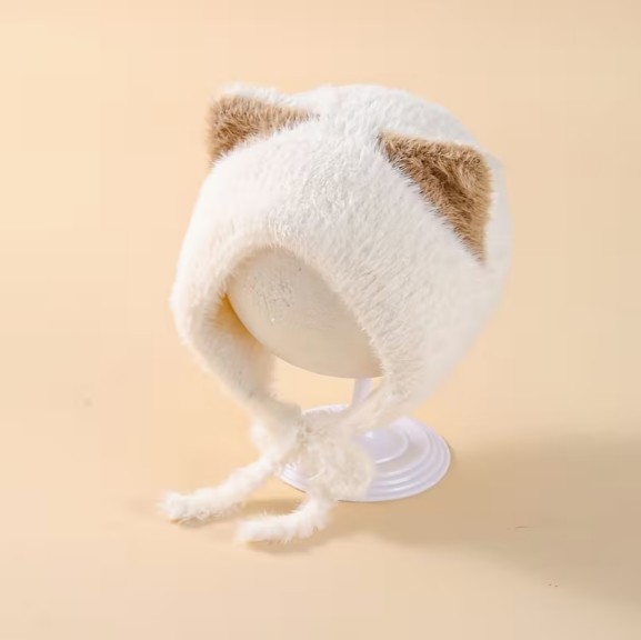 ニューボーンフォト 撮影小物 撮影小道具 ベビー帽子 ニットキャップ ニット帽  耳付き ねこ