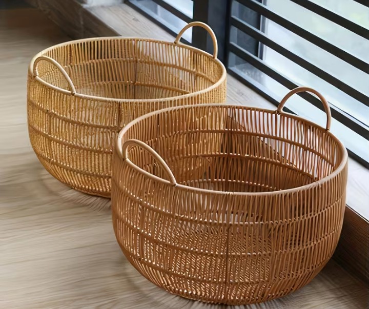 撮影用バスケット深型 ベビーフォト 直径40cm 高さ25cm