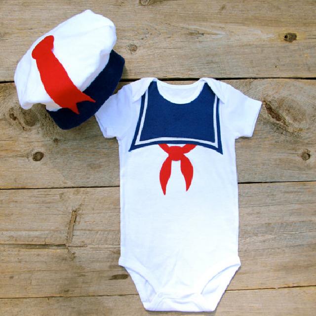 ハロウィン コスチュームマシュマロマン柄ロンパース♪可愛いくておもしろい海外デザイン♪ Newborn-24months