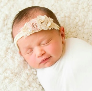ニューボーンフォト 新生児赤ちゃんのフラワーヘアバンド ベビーサイズ Style52