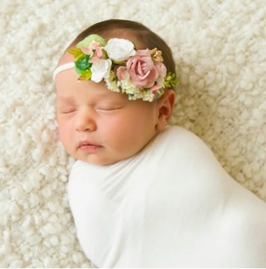 ニューボーンフォト 新生児赤ちゃんのフラワーヘアバンド ベビーサイズ Style76