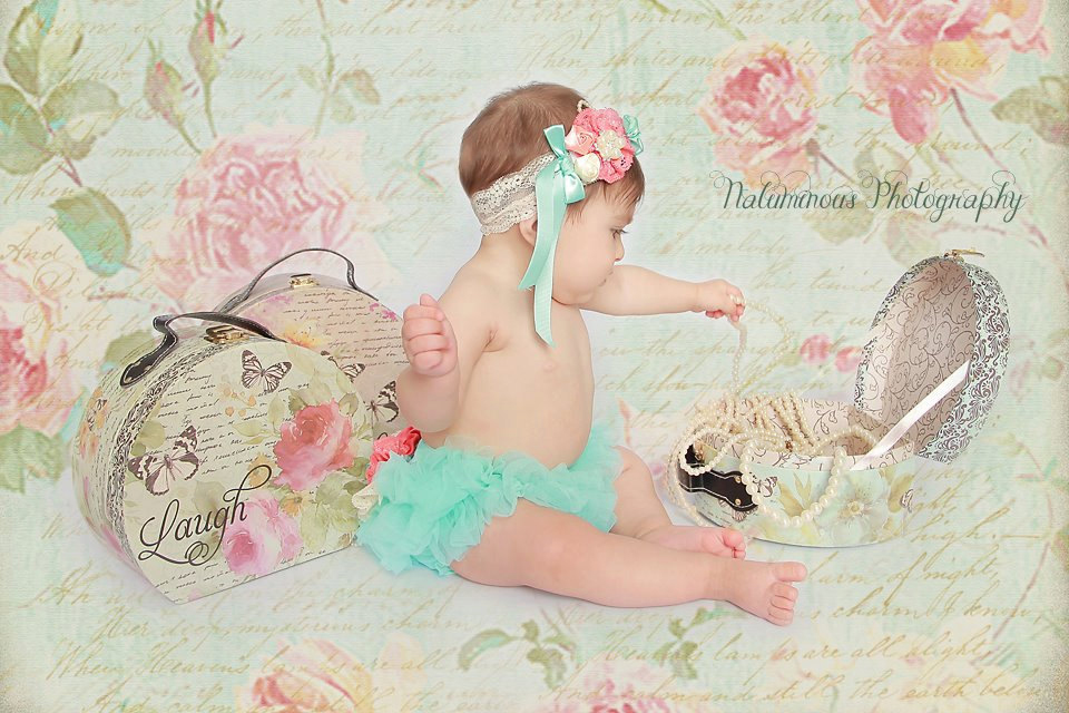 Newbornフォト★ギフトにも!サッシュつきブルマ・ヘッドバンドのセット