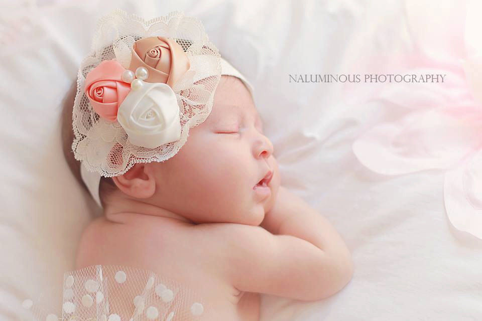 Newbornフォト★ギフトにも!ヴィンテージスタイル サッシュつきシフォンチュチュブルマ・ヘッドバンドセット