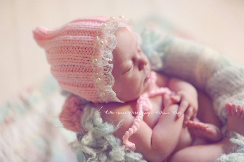 赤ちゃんにはこれでしょ！というザ・ベビーな帽子。ピンク