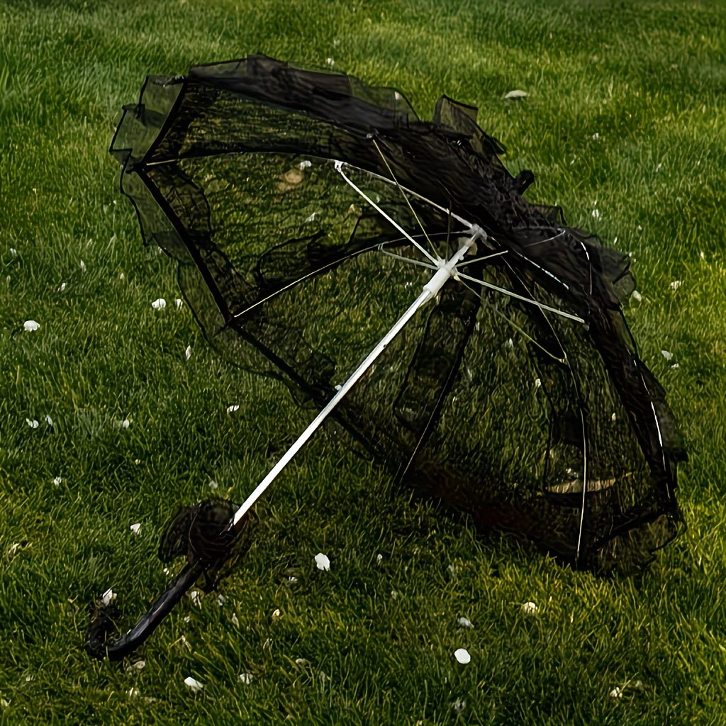 撮影用レース傘 ブラック