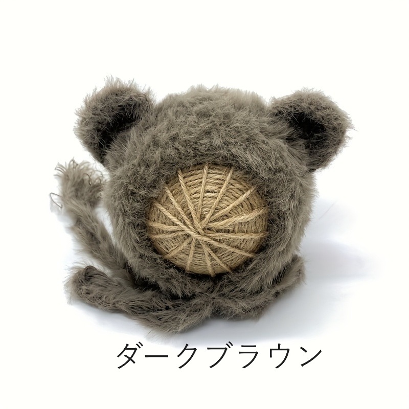ベビー帽子 ニットキャップ ニット帽  耳付き くま