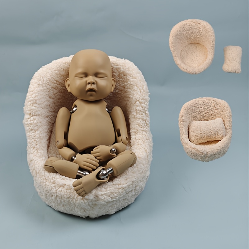 ニューボーンフォト 撮影小物 撮影小道具 撮影用ベビーベッド 撮影用ソファー ミニピロー付き ベビーソファー 2点セット