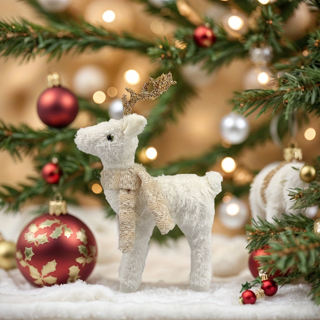 ホワイトトナカイ クリスマスオーナメント
