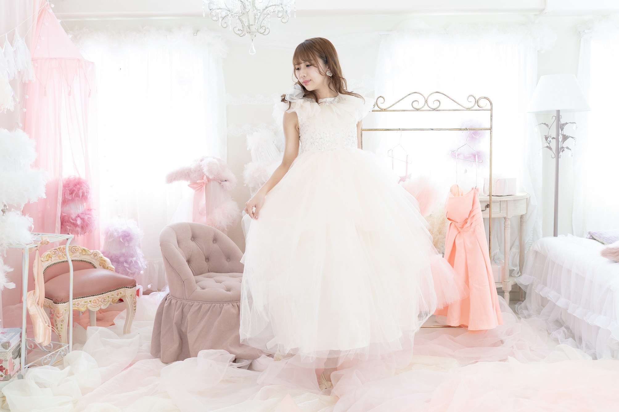 レンタルドレスアイボリーチュールドレスsweet sixteenn 16 委員会