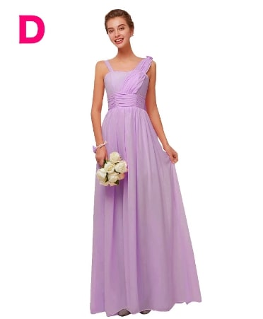シフォン素材　Aラインのノースリーブパーティードレス ブライズメイドドレス<purple>