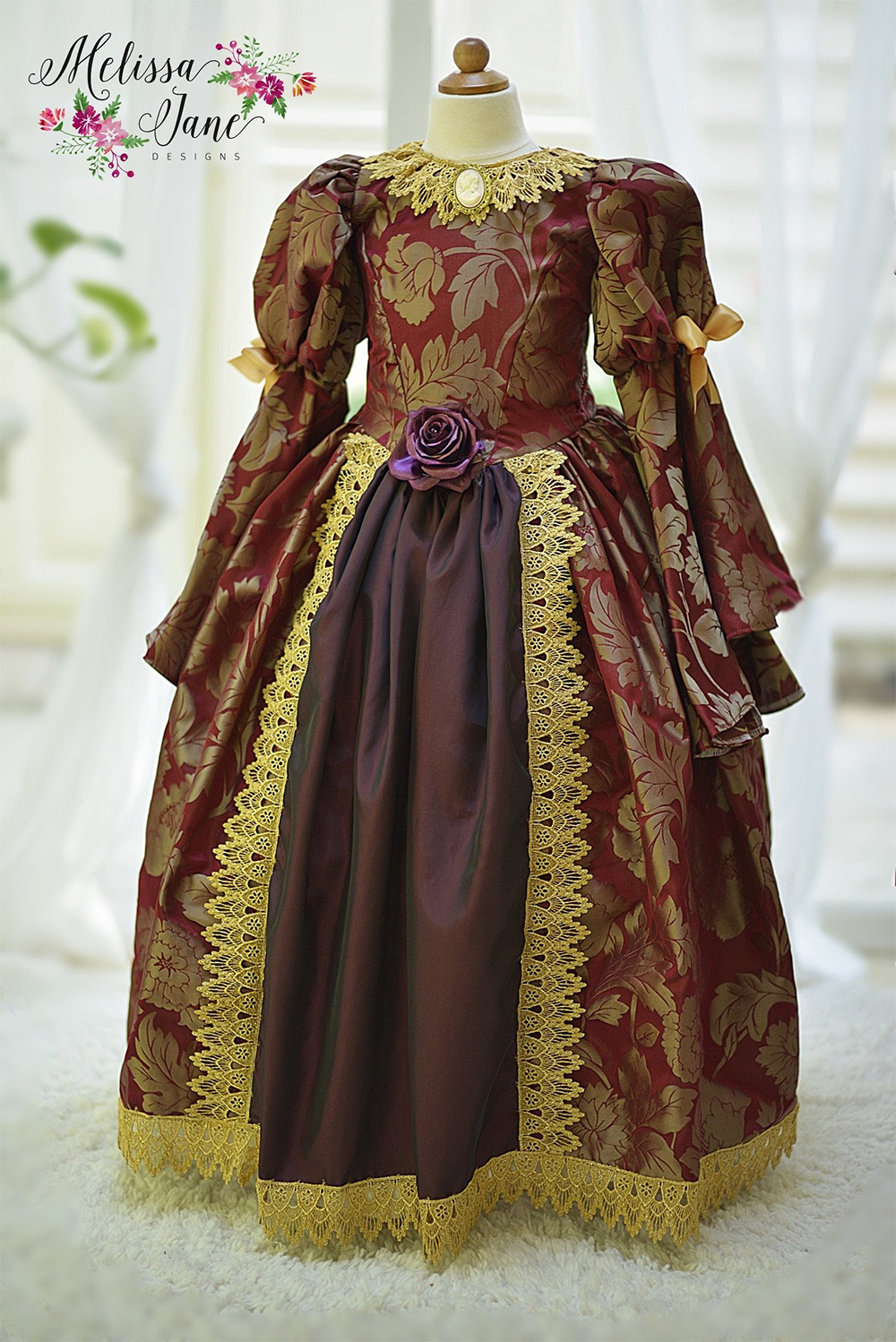 ルネッサンス ゴールドリーフドレス「Renaissance Gold Leaf Exquisite Girls Gown」2歳から12歳