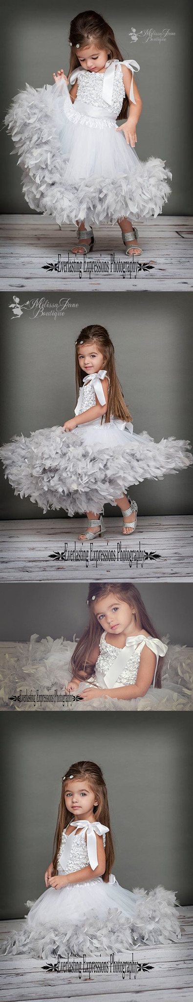 輝きときらめきのフェザードレス「Sparkles and Shine Girls Feather Dress」1歳から5歳
