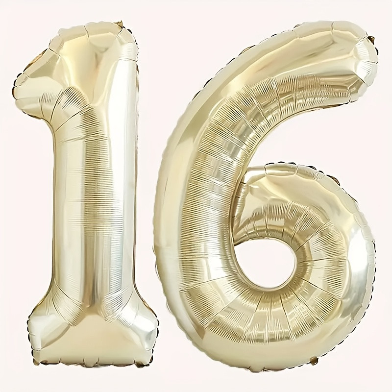Sweet16 数字バルーン 1と6 ゴールド
