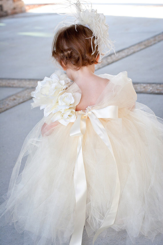 スイートアイボリー 至福のチュチュドレス「Sweet Ivory Bliss Girls Tutu Dress」0歳から6歳