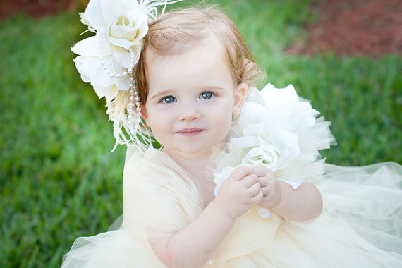 スイートアイボリー 至福のチュチュドレス「Sweet Ivory Bliss Girls Tutu Dress」0歳から6歳