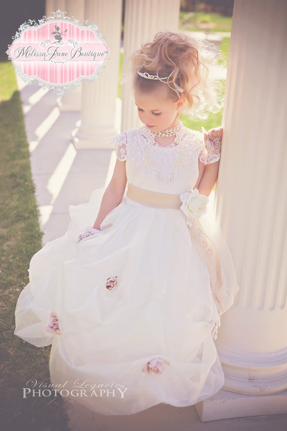 幻想的で上品なバブルドレス「Whimsical ClassyPickupBubbleFlowerGirlDress」1歳から14歳