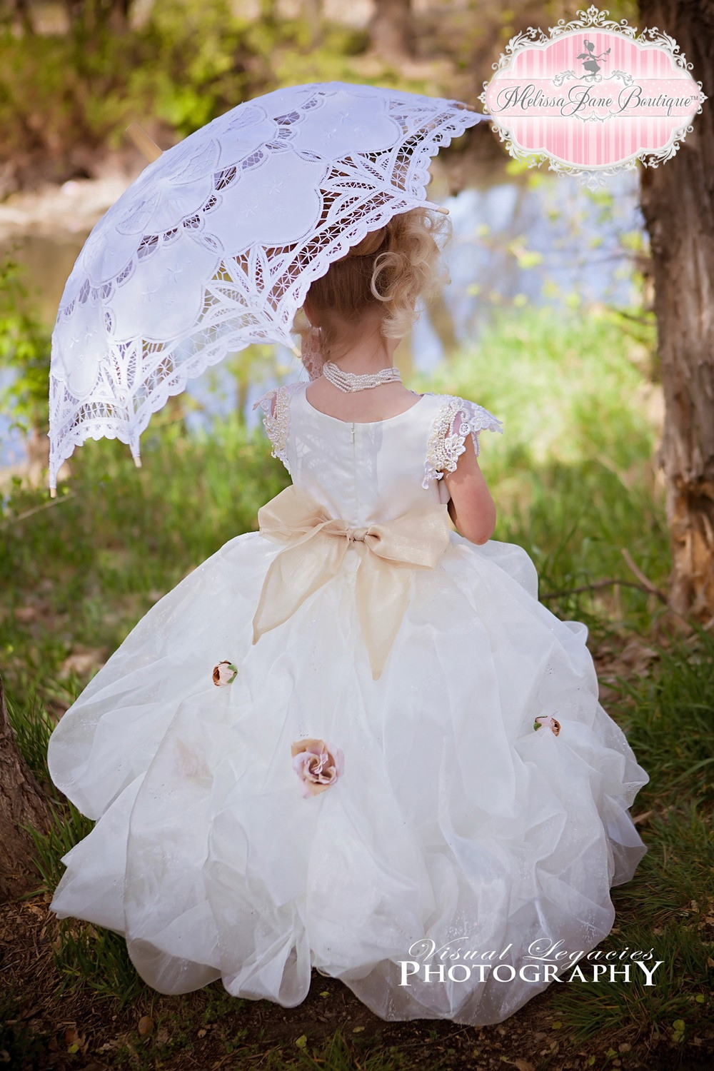 幻想的で上品なバブルドレス「Whimsical ClassyPickupBubbleFlowerGirlDress」1歳から14歳